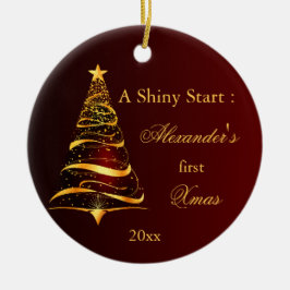 Elegante Golden Tree Baby Keramik Ornament