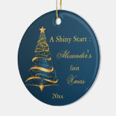 Elegante Golden Tree Baby Keramik Ornament (Links)