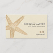 Elegante Golden Tropical Starfish Beach Küste Visitenkarte (Vorderseite)