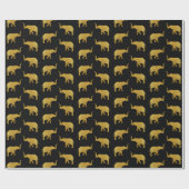 Elegante Golden Trumping Elephants Geschenkpapier (Flach)