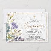 Elegante Golden Vintag Floral Bestätigung Einladung (Vorderseite)