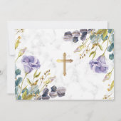 Elegante Golden Vintag Floral Bestätigung Einladung (Rückseite)