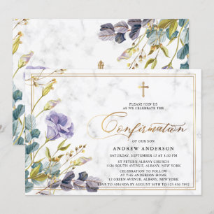 Elegante Golden Vintag Floral Bestätigung Einladung