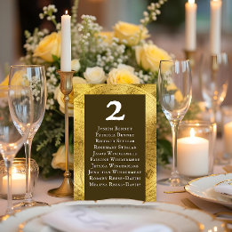 Elegante Golden Wedding Reception Tischnummer