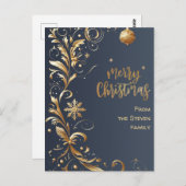 Elegante Golden Wirbel Weihnachten Postkarte (Vorne/Hinten)