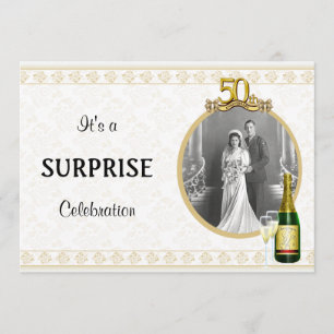 Elegante goldene 50. Jahrestags-Party Einladungen