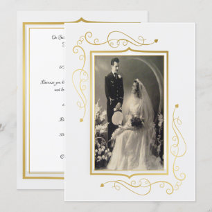 Elegante Goldene 60-Jahres-Jubiläumsfeier Einladung