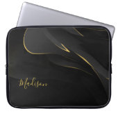 Elegante goldene Abstrakte Textur und Anpassung Laptopschutzhülle (Vorderseite)