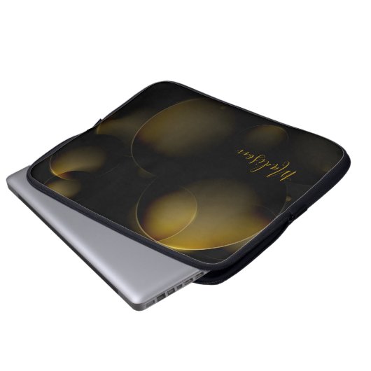 Elegante goldene Abstrakte Textur und Anpassung Laptopschutzhülle (Vorne Knopf)