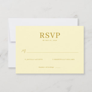 Elegante Goldene Antwortkarte RSVP Karte
