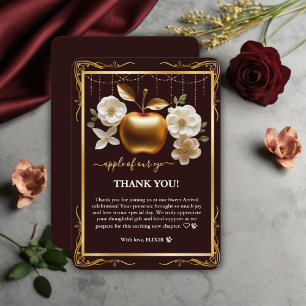 Elegante Goldene Apfel Unseres Auges Baby Shower Dankeskarte