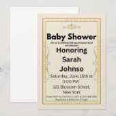 Elegante Goldene Babyparty-Einladungsvorlage Save The Date (Vorne/Hinten)