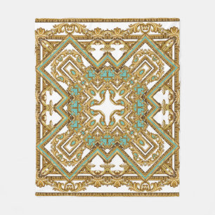 Elegante goldene Barock-, Dekorationsdesign. Fleecedecke