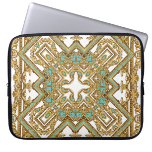 Elegante goldene Barock-, Ornament-Design. Laptopschutzhülle