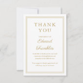 Elegante Goldene Beerdigung des Lebens Dankeskarte (Vorderseite)