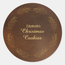 Elegante Goldene Blätter Braune Weihnachtskekse