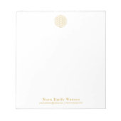 Elegante Goldene Blume Beruflich Notizblock (Vorderseite)
