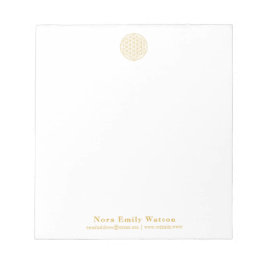 Elegante Goldene Blume Beruflich Notizblock