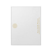 Elegante Goldene Blume des Lebens Beruflich Notizblock (Rotiert)