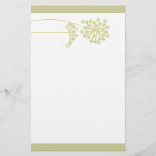 Elegante Goldene Blume Design Natur Briefpapier