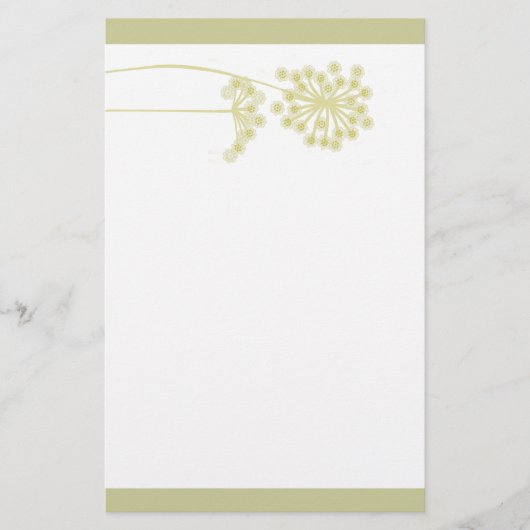 Elegante Goldene Blume Design Natur Briefpapier (Vorderseite)