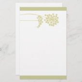 Elegante Goldene Blume Design Natur Briefpapier (Vorne/Hinten)