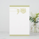 Elegante Goldene Blume Design Natur Briefpapier (Stehend Vorderseite)