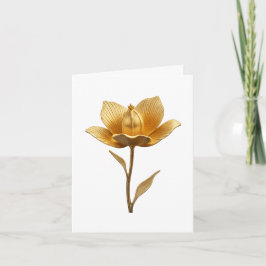 Elegante Goldene Blume - Einladung zur Hochzeit