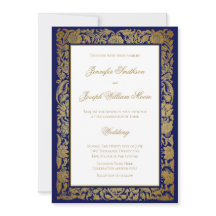Elegante Goldene Blume und Blue Wedding