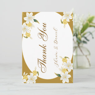 Elegante goldene Blumen-Dankeskarten Dankeskarte