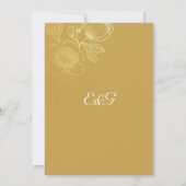 Elegante goldene Blumen Hochzeit Einladung (Rückseite)