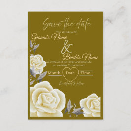 Elegante goldene Blumen-"Save-the-Date"-Hochzeit Einladung
