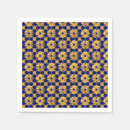 "Elegante goldene Blumen-Servietten – Luxus-Verans Serviette