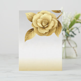 Elegante goldene Blumenhochzeits-Einladung Einladung