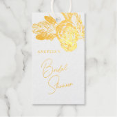 Elegante goldene Blumenkomposition-Folie-Geschenka Geschenkanhänger (Vorderseite)