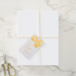 Elegante Goldene Blumenkomposition Folien-Geschenk Geschenkanhänger