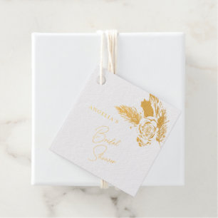 Elegante Goldene Blumenkomposition Folien-Geschenk Geschenkanhänger