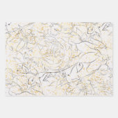 Elegante goldene Blüte Geschenkpapier Set (Vorderseite)