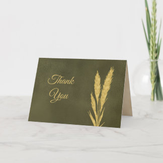 Elegante goldene Botanicals Grün Dankeskarte