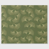 Elegante goldene botanische Blätter Geschenkpapier (Flach)