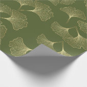 Elegante goldene botanische Blätter Geschenkpapier (Ecke)