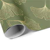Elegante goldene botanische Blätter Geschenkpapier (Rolleneckpunkt)