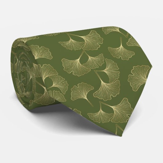Elegante goldene botanische Blätter Krawatte (Gerollt)