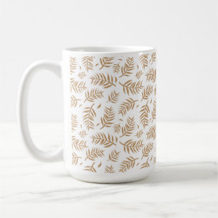 Elegante Goldene Botanische Blattmuster-Tasse Kaffeetasse