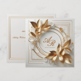 Elegante Goldene Botanische Hochzeit - Rettet das  Save The Date