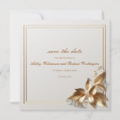 Elegante Goldene Botanische Hochzeit - Rettet das  Save The Date (Rückseite)