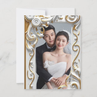 "Elegante goldene botanische Hochzeitseinladung - Einladung