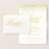 Elegante goldene Brautdusche Folienkarte (Anzeige)