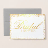 Elegante goldene Brautdusche Folienkarte (Vorderseite mit Umschlag)