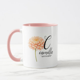 Elegante goldene Chrysantheme mit blühenden Blüten Tasse